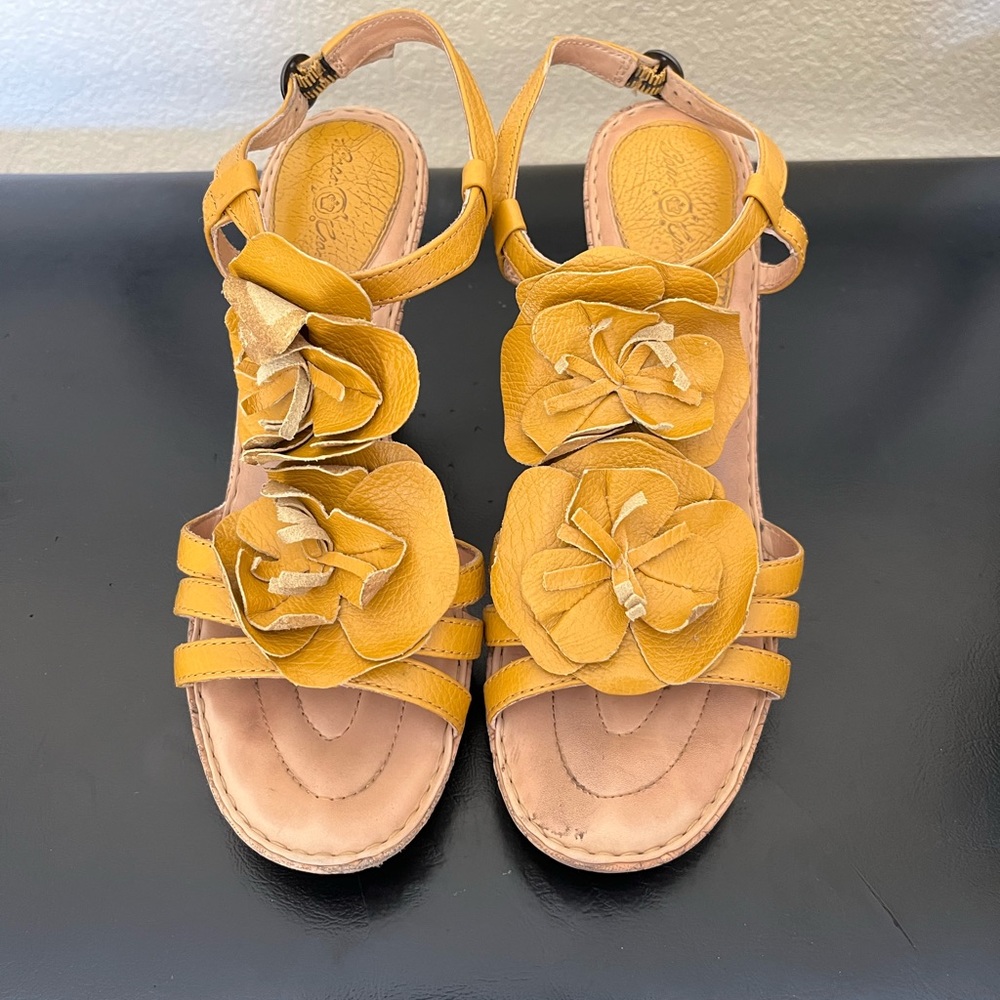 Lightly worn Borncrown Yellow Sandals